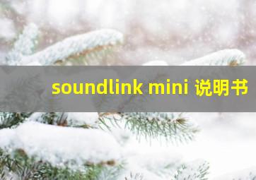 soundlink mini 说明书